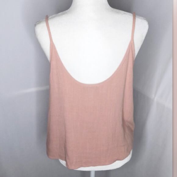 NWT top shop button tie front pink tank top - Picture 4 of 7